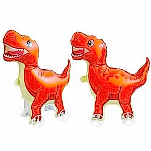 TEKERLEKLİ T-REX DİNAZOR TURUNCU FOLYO BALON