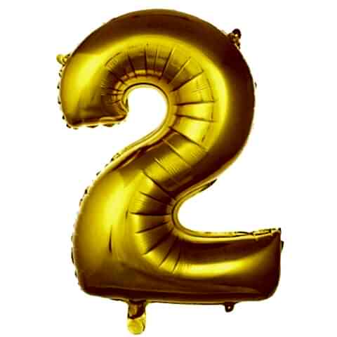 2- RAKAM 40 İNC GOLD RENK BALON 100 CM