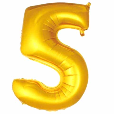 5- RAKAM 40 İNC GOLD RENK BALON 100 CM