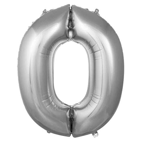 0- RAKAM 40 İNC GÜMÜŞ RENK BALON 100 CM