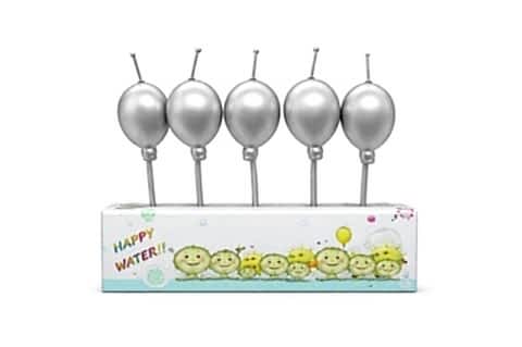5Lİ CROM BALON GÜMÜŞ MUM PK:12