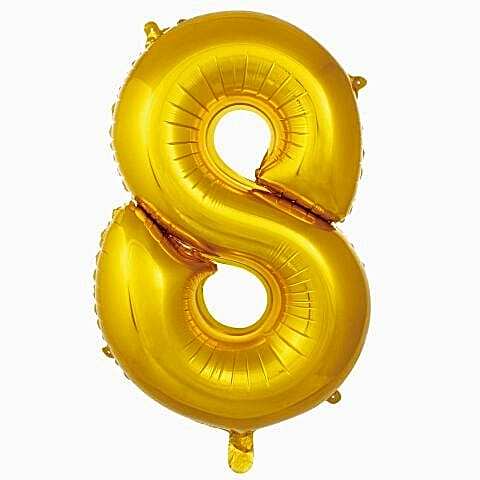 8- RAKAM 40 İNC GOLD RENK BALON 100 CM