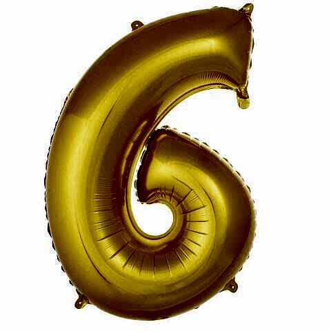 6- RAKAM 40 İNC GOLD RENK BALON 100 CM