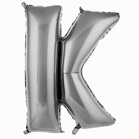 K- HARF 40 İNC GÜMÜŞ RENK BALON 100 CM