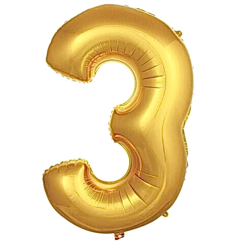 3- RAKAM 40 İNC GOLD RENK BALON 100 CM