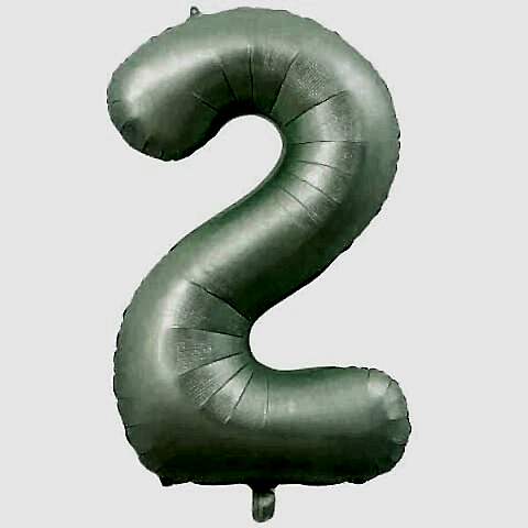 2- RAKAM 34 İNC RETRO YEŞİL RENK BALON 76 CM