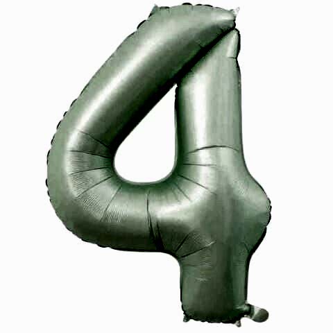 4- RAKAM 34 İNC RETRO YEŞİL RENK BALON 76 CM
