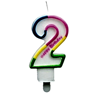 RENKLİ KLASİK 2 RAKAM MUM 7.5CM PK:12 KL:900