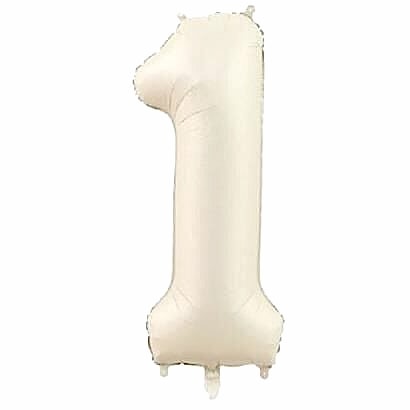 1- RAKAM 34 İNC KREM RENK BALON 76 CM