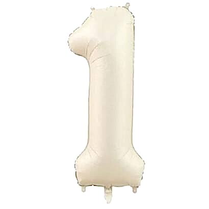 1- RAKAM 34 İNC KREM RENK BALON 76 CM