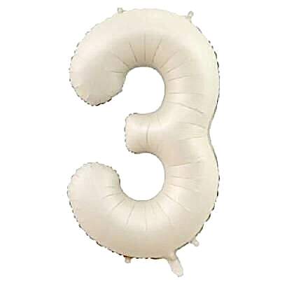 3- RAKAM 34 İNC KREM RENK BALON 76 CM