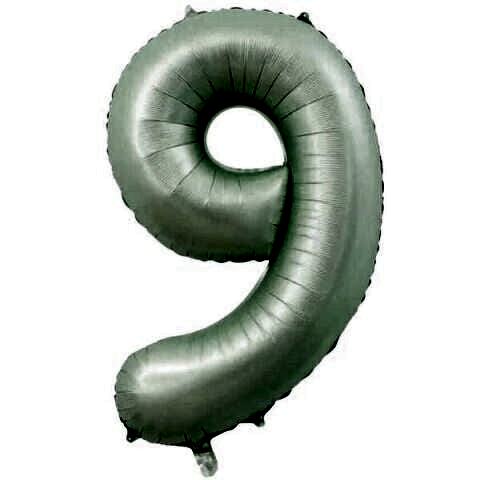 9- RAKAM 34 İNC RETRO YEŞİL RENK BALON 76 CM