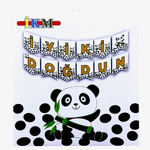 BÜYÜK BANNER PANDA İYİKİ DOĞDUN UZAR YAZI