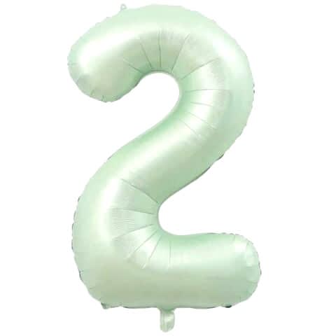2- RAKAM 16 İNC RETRO YEŞİL RENK BALON 36 CM