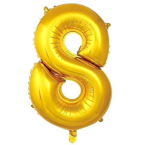 8- RAKAM 34 İNC GOLD RENK BALON 76 CM