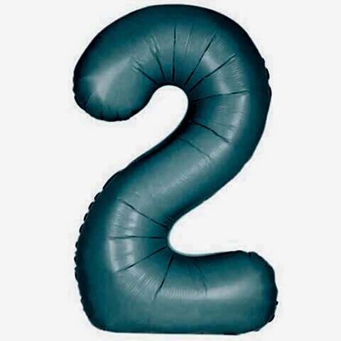2- RAKAM 16 İNC RETRO MAVİ RENK BALON 36 CM