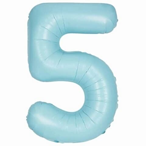 5- RAKAM 16 İNC RETRO MAVİ RENK BALON 36 CM