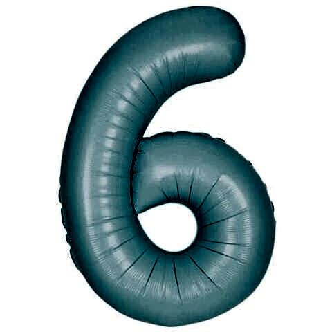 6- RAKAM 16 İNC RETRO MAVİ RENK BALON 36 CM