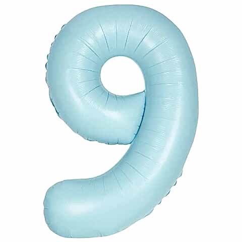 9- RAKAM 16 İNC RETRO MAVİ RENK BALON 36 CM