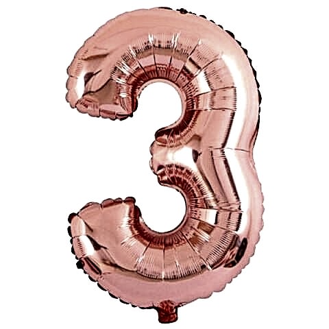 3- RAKAM 16 İNC ROSEGOLD RENK BALON 36 CM