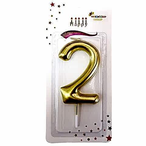 BÜYÜK BOY 2 RAKAM GOLD  MUM 13cm PK:24 KL:600