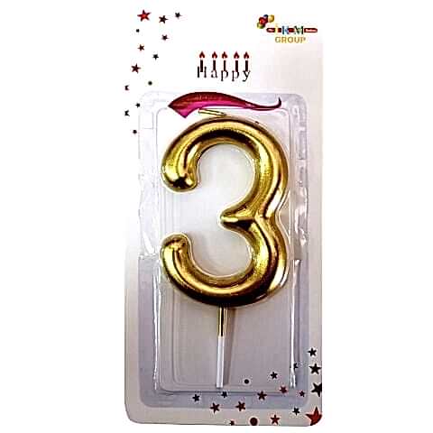 BÜYÜK BOY 3 RAKAM GOLD  MUM 13cm PK:24 KL:600