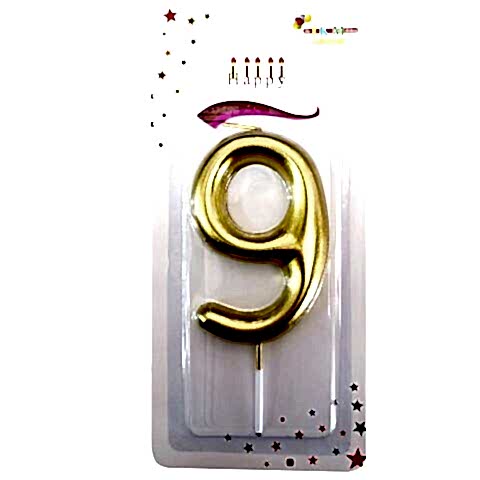 BÜYÜK BOY 9 RAKAM GOLD  MUM 13cm PK:24 KL:600