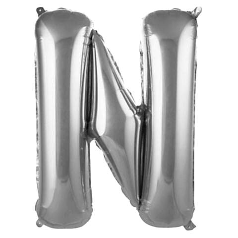 N- HARF 34 İNC GÜMÜŞ RENK BALON 76 CM