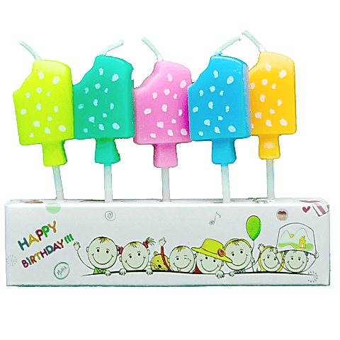 5 Lİ 1 YAŞ RENKLİ MUM PK:12