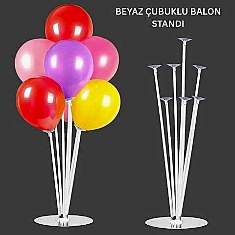 7 Lİ BALON STANDI BEYAZ