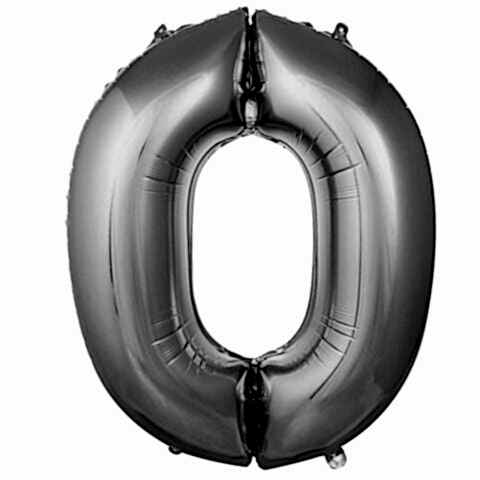 0- RAKAM 16 İNC GÜMÜŞ RENK  BALON 36 CM