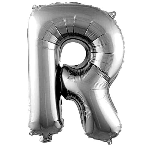 R- HARF 16 İNC GÜMÜŞ RENK BALON 36 CM