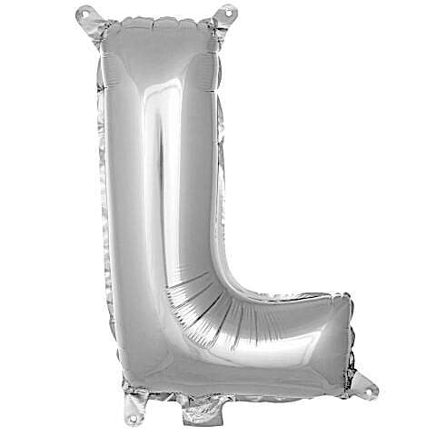 L- HARF 16 İNC GÜMÜŞ RENK BALON 36 CM