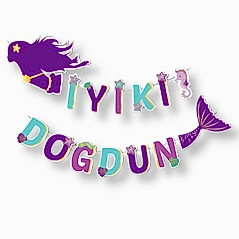 3D KALOGRAFİ DENİZ KIZI İYİ DOĞDUN UZAR YAZI