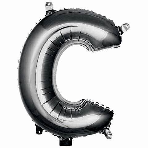 C- HARF 16 İNC GÜMÜŞ RENK BALON 36 CM