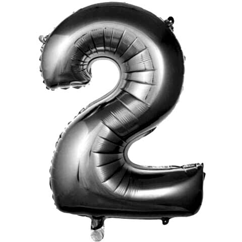 2- RAKAM 16 İNC GÜMÜŞ RENK BALON 36 CM