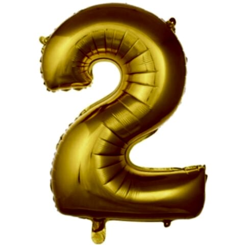 2- RAKAM 16 İNC GOLD RENK BALON 36 CM