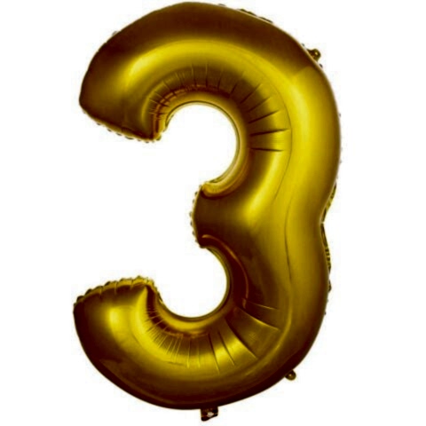 3- RAKAM 16 İNC GOLD RENK BALON 36 CM