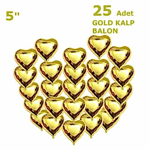 25 KALPLİ 5 İNC KALP GOLD SET BALON