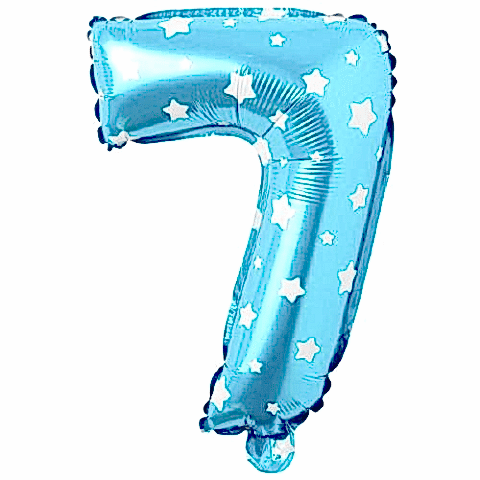 7- RAKAM 16 İNC MAVİ RENK BALON 36 CM