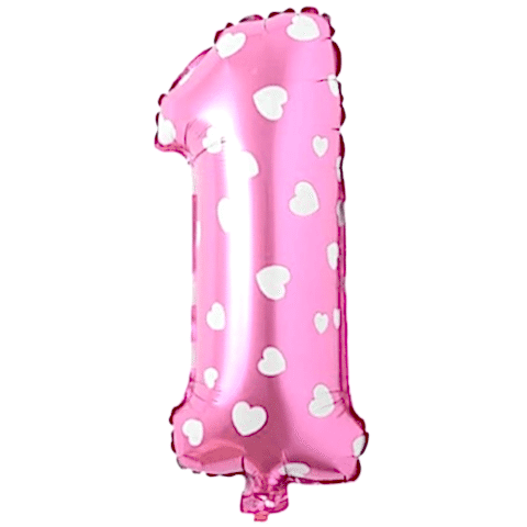 1- RAKAM 16 İNC PEMBE RENK BALON 36 CM
