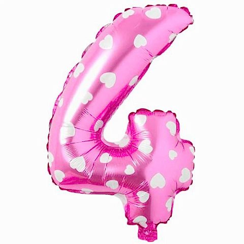 4- RAKAM 16 İNC PEMBE RENK BALON 36 CM