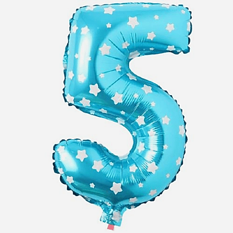 5- RAKAM 16 İNC MAVİ RENK BALON 36 CM