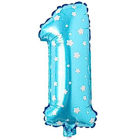 1- RAKAM 16 İNC MAVİ RENK BALON 36 CM