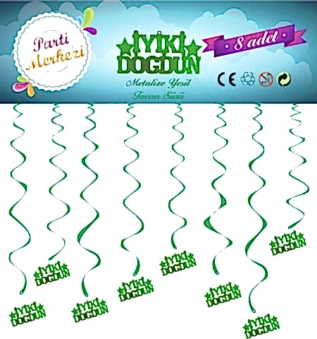 METALİZE YEŞİL İYİKİ DOĞDUN TAVAN SÜSÜ