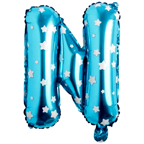 N- HARF 16 İNC MAVİ RENK BALON 36 CM