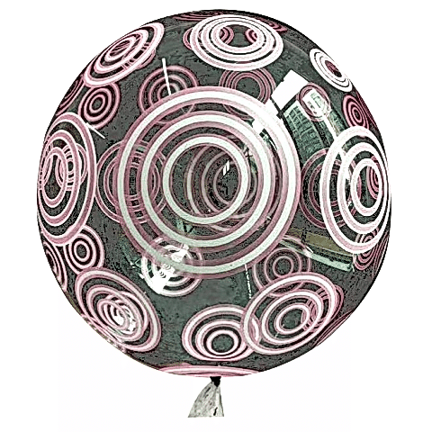 20 İNÇ YUVARLAK ÇİZGİLER BASKILI ŞEFFAF BOBO BALON