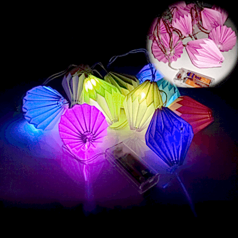 2MT 2 PİLLİ SARKIT PEMBE PETEK RGB LED KAĞIT SÜS