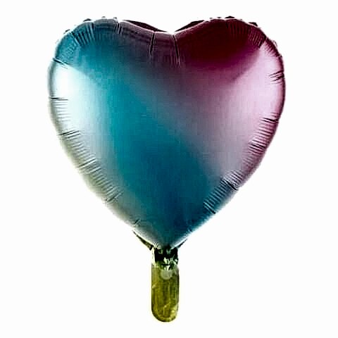 18 İNC KALP GÖKKUŞAĞI RENK FOLYO BALON