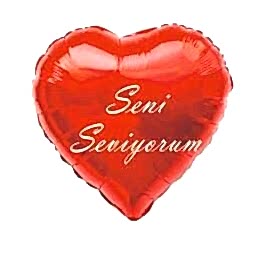 18 İNC KALP SENİ SEVİYORUM KIRMIZI RENK FOLYO BALON
